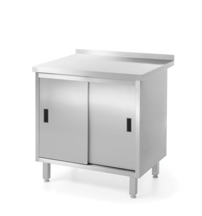 Wall work table cabinet with sliding doors - welded