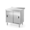 Wall work table cabinet with sliding doors - welded