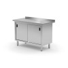 Wall work table cabinet with sliding doors - welded