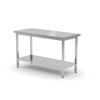 Central work table heavy duty with shelf, 600 mm deep