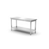 Central work table heavy duty with shelf, 600 mm deep
