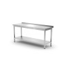 Wall work table with upstand and shelf - depth 600 mm