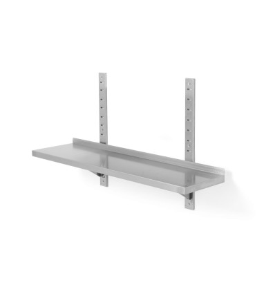 Single adjustable wall shelf, with 2 steel brackets