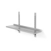 Single adjustable wall shelf, with 2 steel brackets