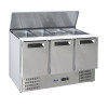 3-door refrigerated salad counter with liftable cover