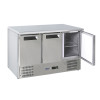 3-door refrigerated counter with worktop and bottom unit