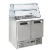 2-door refrigerated salad counter with glass superstructure