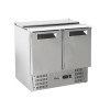 2-door refrigerated salad counter with liftable cover