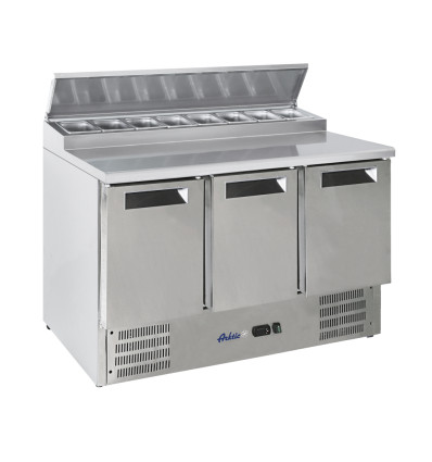 3-Door refrigerated counter with superstructure