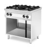 4-burner gas stove with a base closed on three sides, with a gas or electric oven