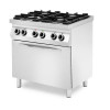 4-burner gas stove with a base closed on three sides, with a gas or electric oven