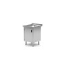 Single sink table with cabinet – welded, depth: 600 mm.