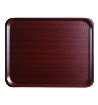 Mykonos – mahogany serving tray, rectangular, non-slip surface.