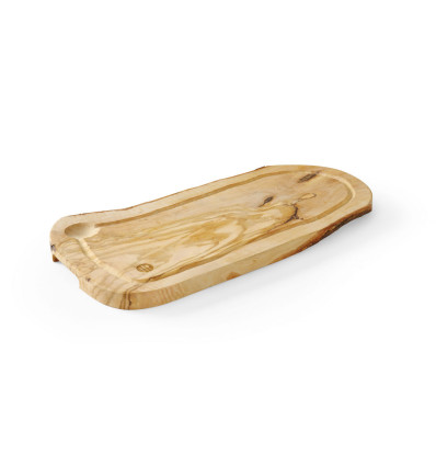 Serving board, olive wood, rectangular, with groove