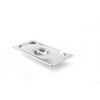 Lid for GN containers with soup/sauce ladle recess