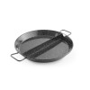 Enamelled paella pan with compartments