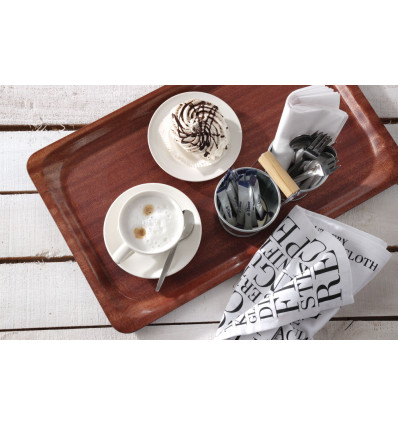 Serving tray, rectangular, non-slip, laminated