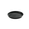 Serving tray, round, non-slip, high rim, black