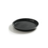 Serving tray, round, non-slip, high rim, black