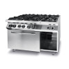 Gas cooker Kitchen Line 6-burner with convection electric oven GN 1/1