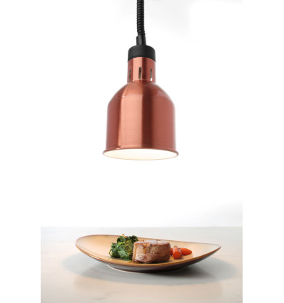 Cilindra formas lampa ēdienu siltuma uzturēšanai ar regulējamu augstumu