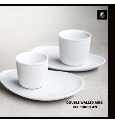 KRŪZE ar rakstu 18 cl Dubultsienu bez glazūras ,porcelāns