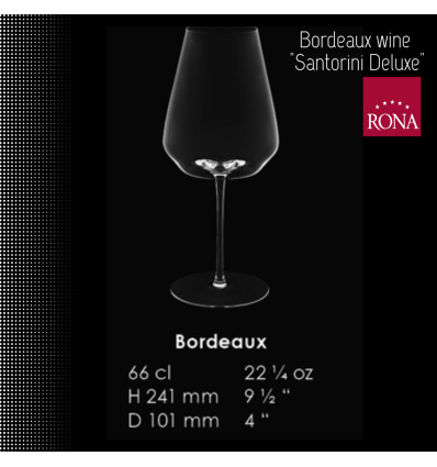 Bordeaux vīna glāze RONA SANTORINI 66 cl //Roku darbs